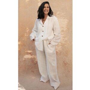 SLEEPER Linen Pants Paper White